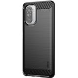 Voor Xiaomi Redmi Note 11t Pro 5G / 11T Pro plus 5G Mofi Gentles -serie geborstelde textuur Koolstofvezel Soft TPU -behuizing