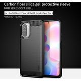 Voor Xiaomi Redmi Note 11t Pro 5G / 11T Pro plus 5G Mofi Gentles -serie geborstelde textuur Koolstofvezel Soft TPU -behuizing