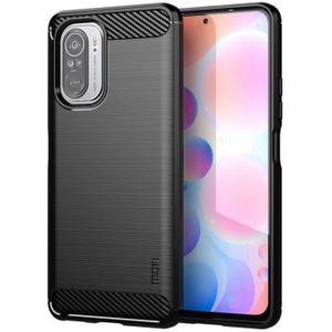 Voor Xiaomi Redmi Note 11t Pro 5G / 11T Pro plus 5G Mofi Gentles -serie geborstelde textuur Koolstofvezel Soft TPU -behuizing