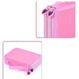 Square Two-Layer Sketch Colorful Lead 35-Hole Stationery Bag(Pink)