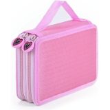 Square Two-Layer Sketch Colorful Lead 35-Hole Stationery Bag(Pink)