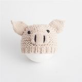 Newborn Babies Photography Clothing Cartoon Pig Shape Woolen Knit Cap  Suitable for age:0-3 Months(Beige )