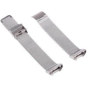 For Fitbit Charge 4 Double Insurance Buckle Milanese Replacement Strap Watchband(Silver)