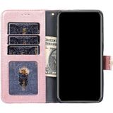 Voor Xiaomi Redmi Note 11 SE India / Poco M5S 4G rits tas lederen telefoonhoes (rosé goud)