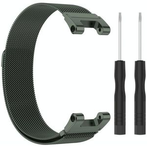 For Amazfit T-Rex Pro / Amazfit T-Rex Milanese Magnetic Metal Replacement Strap Watchband(Olive Green)