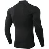 Heren hoge hals fitness atletisch hardloopshirt met lange mouwen stretch sneldrogend opstaand sweatshirt  maat: S (TC56 rode lijn op zwart)