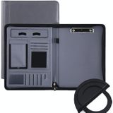 KC601 A4 Multifunctionele draagbare map Business rits tas lederen map  stijl: geen verschuldigde no calculator no memo pad