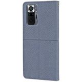 For Xiaomi Redmi Note 10 Pro Max Woven Texture Stitching Magnetic Horizontal Flip PU Leather Case with Holder & Card Slots & Wallet & Lanyard(Grey)
