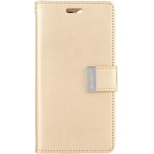 For iPhone 12 mini GOOSPERY RICH DIARY Crazy Horse Texture Horizontal Flip Leather Case with Holder & Card Slots & Wallet(Gold)