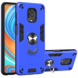 For Xiaomi Redmi Note 9S / Note 9 Pro / Note 9 Pro Max 2 in 1 Armour Series PC + TPU Protective Case with Ring Holder(Dark Blue)