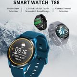 T88 1.28 inch TFT Color Screen IP67 Waterproof Smart Watch  Support Body Temperature Monitoring / Sleep Monitoring / Heart Rate Monitoring(Grey)