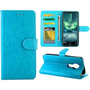 For Nokia 7.2 Crazy Horse Texture Leather Horizontal Flip Protective Case with Holder & Card Slots & Wallet & Photo Frame(Baby Blue)