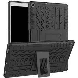 Tire Texture TPU+PC Shockproof Case for Galaxy Tab A 10.1 2019 T510 / T515  with Holder (Black)