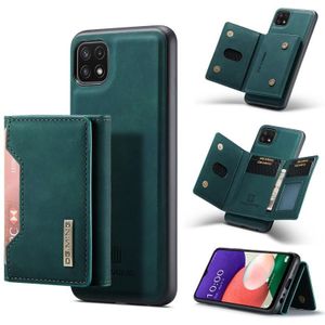 For Samsung Galaxy A22 5G DG.MING M2 Series 3-Fold Multi Card Bag + Magnetic Back Cover Shockproof Case with Wallet & Holder Function(Green)
