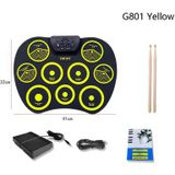 Siliconen vouwen draagbare handgerolde drum DTX Game Strike Board (G801 geel)