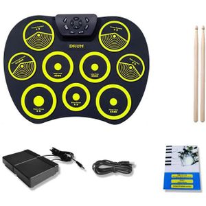 Siliconen vouwen draagbare handgerolde drum DTX Game Strike Board (G801 geel)