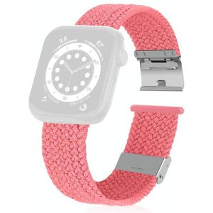 Braided + Stainless Steel Replacement Watchbands For Apple Watch Series 6 & SE & 5 & 4 40mm / 3 & 2 & 1 38mm(Pink)