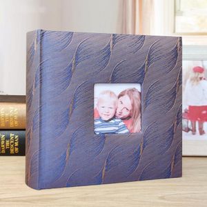 4R 6 inch 200 vellen doek fotoalbum Babygroei Memorial Album Interstitial album (paars blauw)