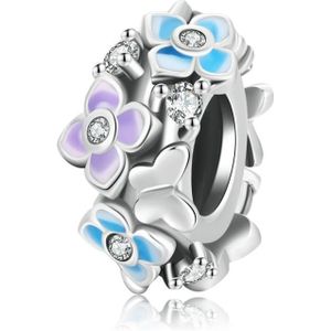 S925 Sterling zilveren vlinder liefde bloem kralen diy armband ketting accessoires
