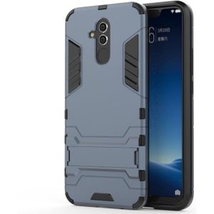 Shockproof PC + TPU Case for Huawei Mate 20 Lite  with Holder(Navy Blue)