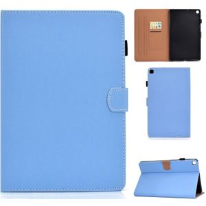 For Galaxy Tab A 10.1(2019) T510 Solid Color Tablet PC Universal Magnetic Horizontal Flip Leather Case with Card Slots & Holder(Blue)