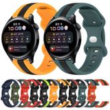 Voor Huawei Watch 3 20 mm vlindergesp tweekleurige siliconen horlogeband (oranje + zwart)