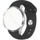 For Garmin Vivoactive 3 / Vivomove HR Solid Color Reverse Buckle Silicone Strap  Size: Small Code(Black)