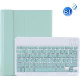 C-11B Detachable Candy Color Bluetooth Keyboard Leather Case with Pen Slot & Holder for iPad Pro 11 inch 2021 (Light Green)