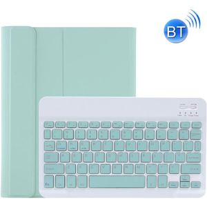C-11B Detachable Candy Color Bluetooth Keyboard Leather Case with Pen Slot & Holder for iPad Pro 11 inch 2021 (Light Green)