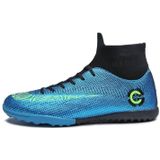 Outdoor High-Top anti-slip Soccer cleats training sneakers voor mannen  grootte: 37 (2039-1 blauw gebroken nagel)