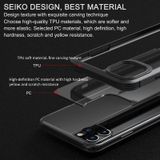 iPAKY MG Series Carbon Fiber Texture Shockproof TPU+ Transparent PC Case For iPhone 11 Pro Max(Black)