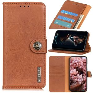 Voor Samsung Galaxy S20 FE 5G / S20 Fan Edition / S20 Lite KHAZNEH Cowhide Textuur Horizontale Flip Lederen case met Holder & Card Slots & Wallet(Brown)