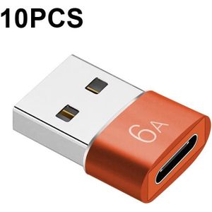 10 PCS HOWJIM HJ003 Type-C To USB3.0 Adapter Support Charging & Data Cable Transfer(Red)