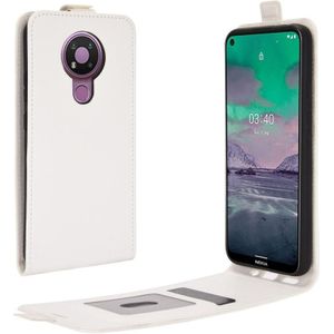 For Nokia 3.4 R64 Texture Single Vertical Flip Leather Protective Case with Card Slots & Photo Frame(White)