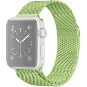 For Apple Watch Series 5 & 4 40mm / 3 & 2 & 1 38mm Milanese Loop Magnetic Stainless Steel Watchband(Mint Green)