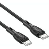 Borofone BX86 Advantage 60W USB-C / Type-C naar USB-C / Type-C siliconen oplaaddatakabel  lengte: 1m