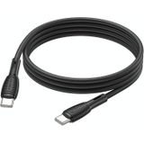 Borofone BX86 Advantage 60W USB-C / Type-C naar USB-C / Type-C siliconen oplaaddatakabel  lengte: 1m