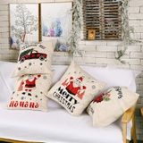 4 PCS Christmas Decorations Linen Pillowcases Square Pillowcases Without Pillow Core(Red and Black Car)