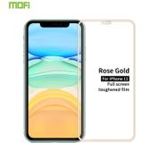 For iPhone 11 MOFI 9H 2.5D Full Screen Tempered Glass Film(Rose gold)