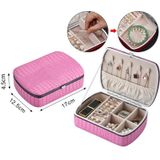 Portable Large Capacity Ring Necklace Jewelry Storage Box(Pink)