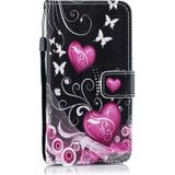 Little Peach Heart Pattern Horizontal Flip Leather Case for Galaxy A20e  with Holder & Card Slots & Wallet
