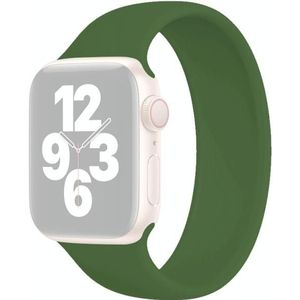 Voor Apple Watch Series 7 41mm / 6 & SE & 5 & 4 40mm / 3 & 2 & 1 38mm Solid Color Elastische Siliconen Vervanging Polsriem Horlogeband  Afmeting: S 130mm (Alfalfa Grass)