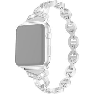 Diamond roestvrijstalen vervangende band horlogeband voor Apple Watch Series 6 & SE & 5 & 4 44mm / 3 & 2 & 1 42mm