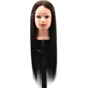 Practice Disc Hair Braided Mannequin Head Wig Styling Trimming Head Model(Black)