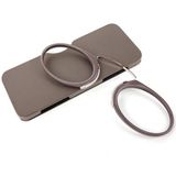 Mini Clip Nose Style Presbyopic Glasses without Temples  Positive Diopters:+3.50(Brown)