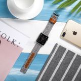 Cloth+Top-grain Leather Wrist Watch Band for Apple Watch Series 4 & 3 & 2 & 1 38&40mm