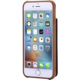 For iPhone SE 2020 / 8 / 7 Vertical Flip Shockproof Leather Protective Case with Short Rope  Support Card Slots & Bracket & Photo Holder & Wallet Function(Coffee)