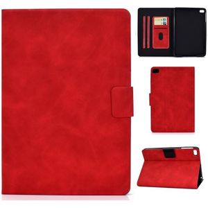For iPad mini 5 / 4 / 3 / 2 / 1 Cowhide Texture Horizontal Flip Leather Case with Holder & Card Slots & Sleep / Wake-up Function(Red)
