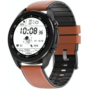 DW95 1.28 inch kleurenscherm Smart horloge  IP67 Waterdicht  Lederen Horlogeband  Ondersteuning Bluetooth Call / Heart Rate Monitoring / Bloeddruk Monitoring / Bloed Oxygen Monitoring / Slaapmonitoring (Zwart)