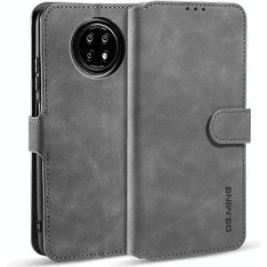 For Xiaomi Redmi Note 9T 5G DG.MING Retro Oil Side Horizontal Flip Leather Case with Holder & Card Slots & Wallet(Grey)